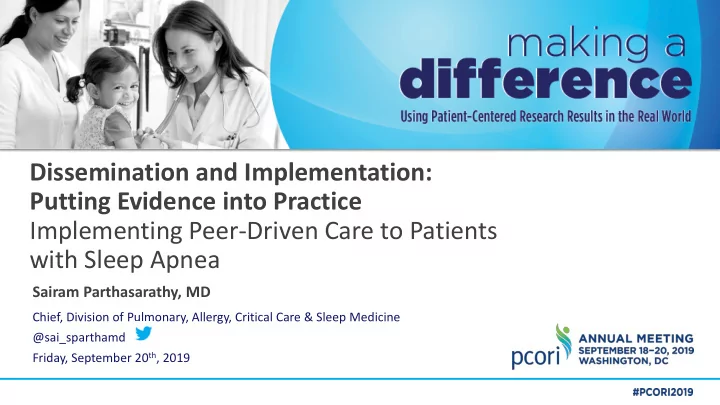 dissemination and implementation putting evidence into