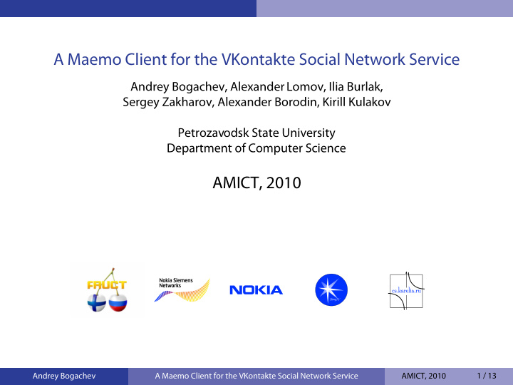 a maemo client for the vkontakte social network service