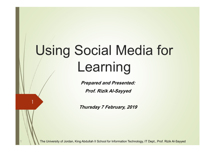 using social media for learning