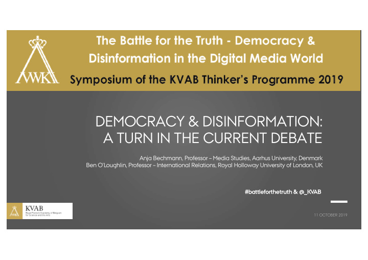 democracy disinformation a turn in the current debate