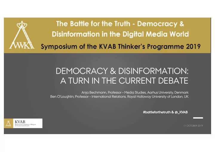 democracy disinformation a turn in the current debate