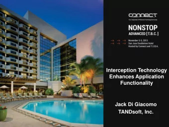 Interception Technology  Enhances Application  Functionality  Jack Di Giacomo  TANDsoft, Inc.
