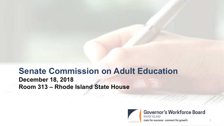 senate commission on adult education