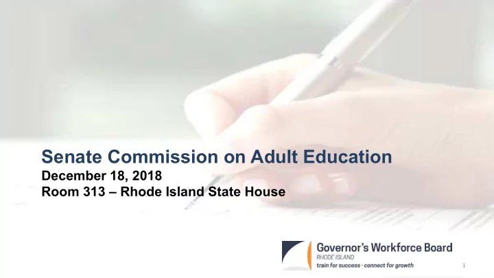 senate commission on adult education