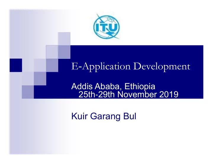 e application development