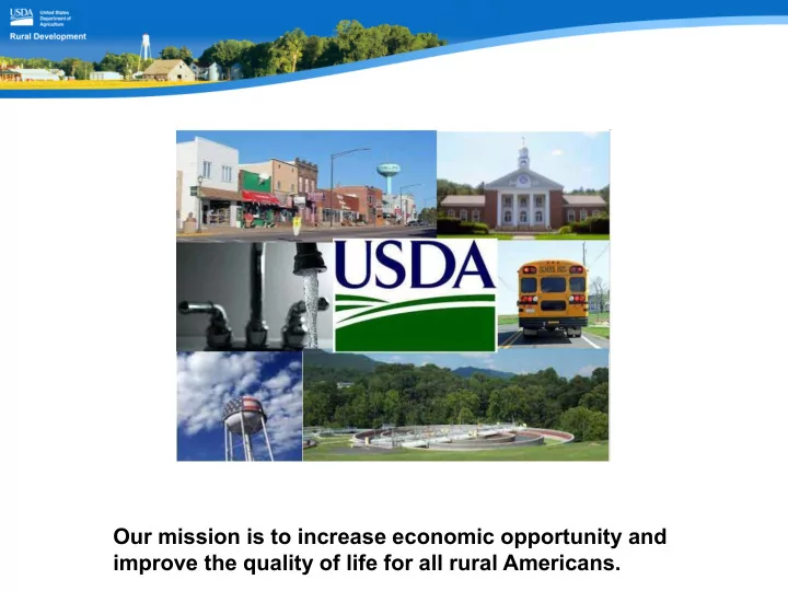 our mission is to increase economic opportunity and