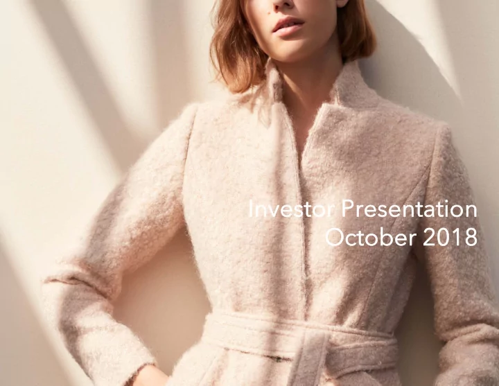 investor presentation investor presentation october 2018