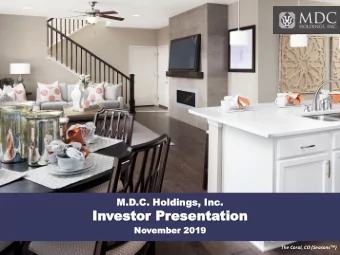 In  Inves  esto  tor  r Pr  Pres  esen  enta  tation  tion  No  November  ember 2019  2019 The