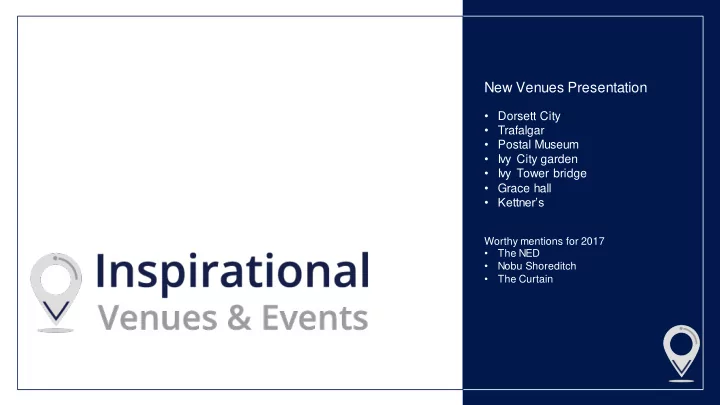 new venues presentation