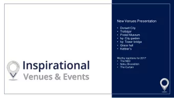 New Venues Presentation  Dorsett City  Trafalgar  Postal Museum  Ivy City garden