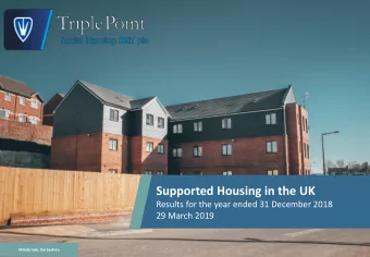 Supported Housing in the UK  Results for the year ended 31 December 2018  29 March 2019
