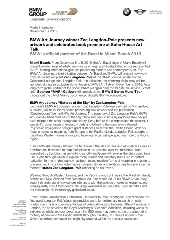 BMW Art Journey winner Zac Langdon-Pole presents new  artwork and celebrates book premiere at Soho