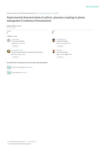 Experimental demonstration of soliton-plasmon coupling in planar  waveguides (Conference