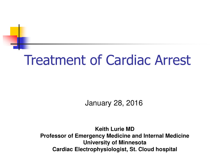 treatment of cardiac arrest