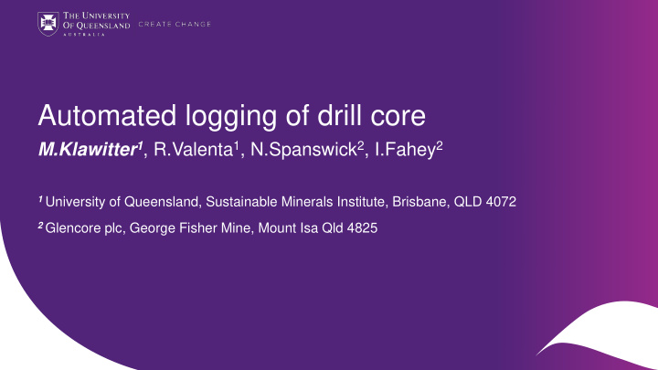 automated logging of drill core