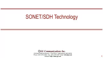SONET/SDH Technology  818 West Diamond Avenue - Third Floor,  Gaithersburg, MD 20878 Phone: (301)