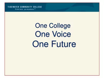 One Future  TCC  Workforce  TCC  Norfolk  TCC Visual  Art Center  TCC  Portsmout  h  TCC  Virginia