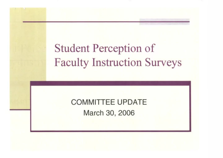 student perception of