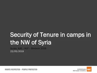 the  e NW  W of  of Sy  Syria  ria G LOBAL A O R  HLP  B ANGKOK 2019  22/05/2019  Syria :