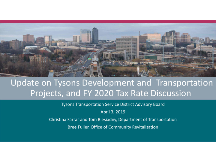 projects and fy 2020 tax rate discussion