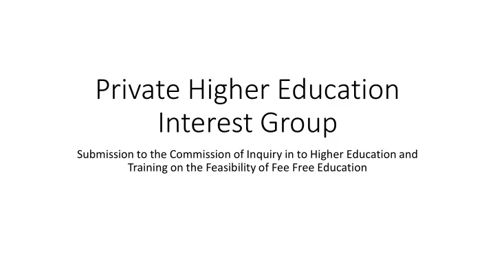 private higher education interest group
