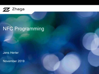 NFC Programming  Jens Herter  November 2019  Signify Classified - Internal  Smart standards.