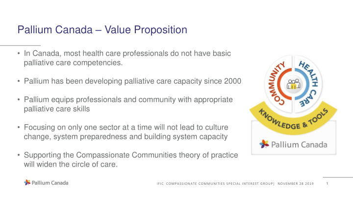 pallium canada value proposition