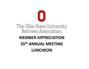 MEMBER APPRECIATION 35 th ANNUAL MEETING  LUNCHEON  MINUTES OF LAST ANNUAL MEETING  p2  2019-20