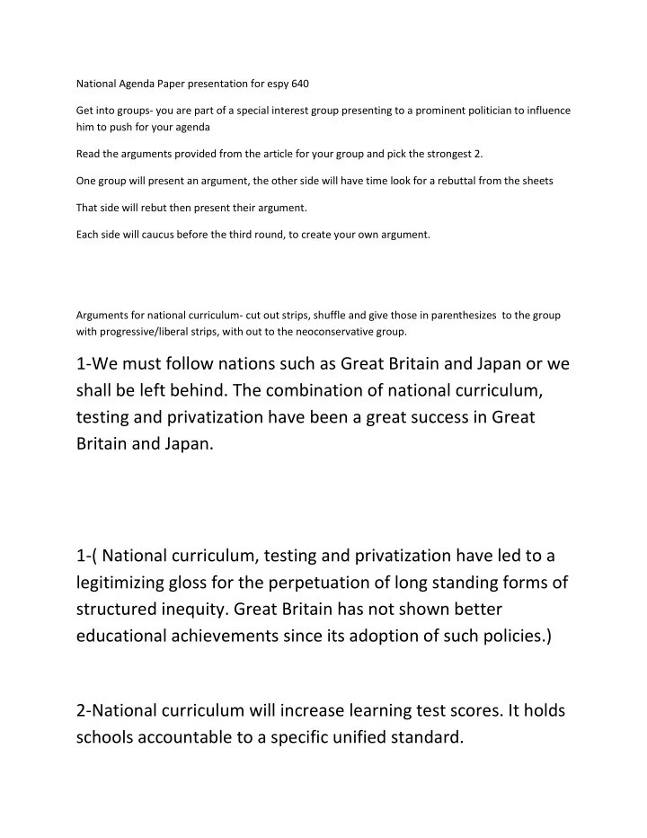 1 we must follow nations such as great britain and japan