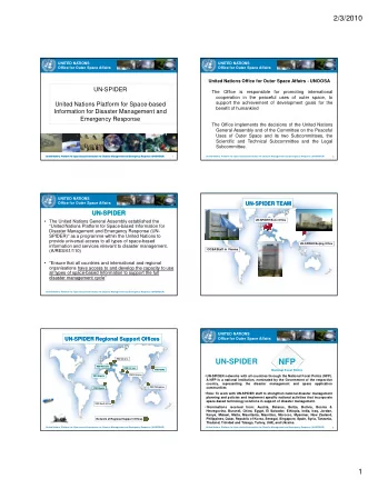 NFP  RSO Romania  RSO I.R. Iran  RSO ADRC  National Focal Points  RSO Pakistan  UN-SPIDER
