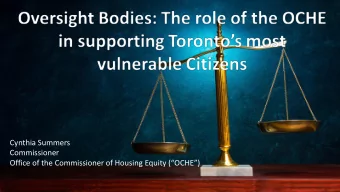 Cynthia Summers Commissioner, The  Office of the Commissioner of Housing  Cynthia Summers  Equity