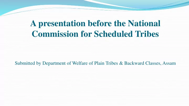 a presentation before the national