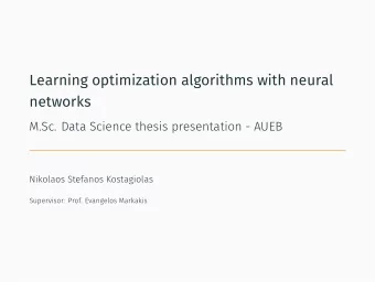 Learning optimization algorithms with neural  networks  1. Introduction  2. Related Work  3.