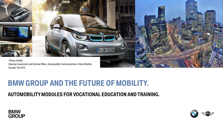 bmw group and the future of mobility