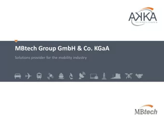 MBtech Group GmbH &amp; Co. KGaA  Solutions provider for the mobility industry  Growth of a