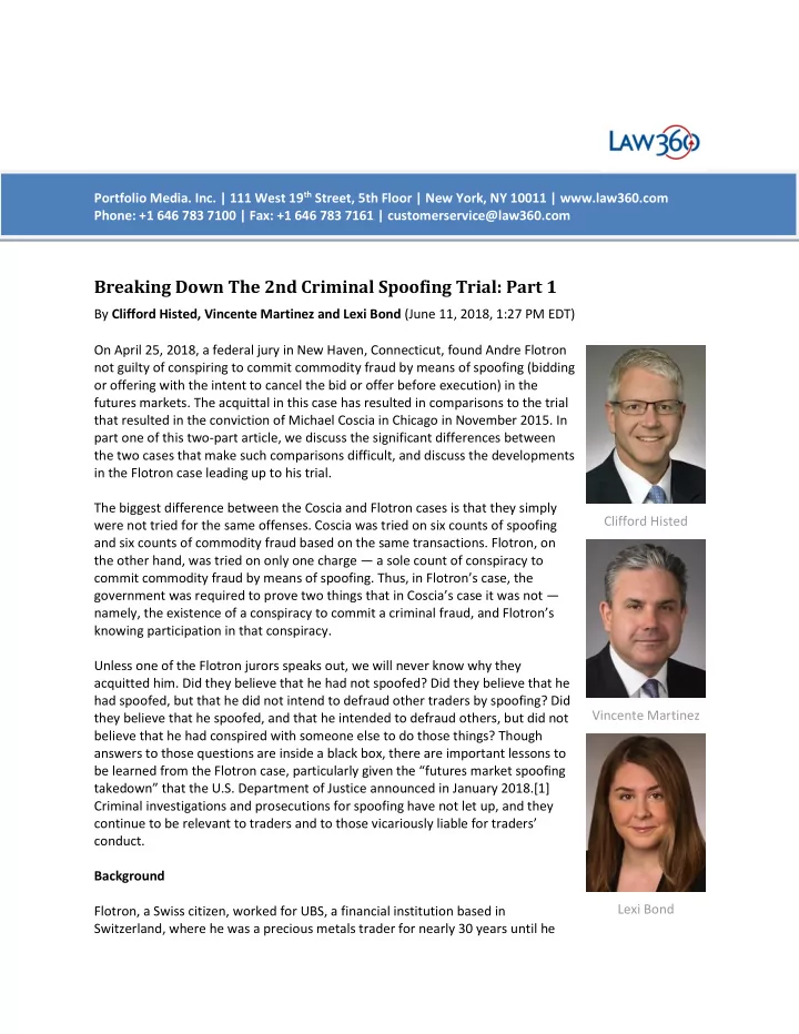 breaking down the 2nd criminal spoofing trial part 1
