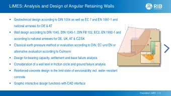 LIMES: Analysis and Design of Angular Retaining Walls    Geotechnical design according to DIN