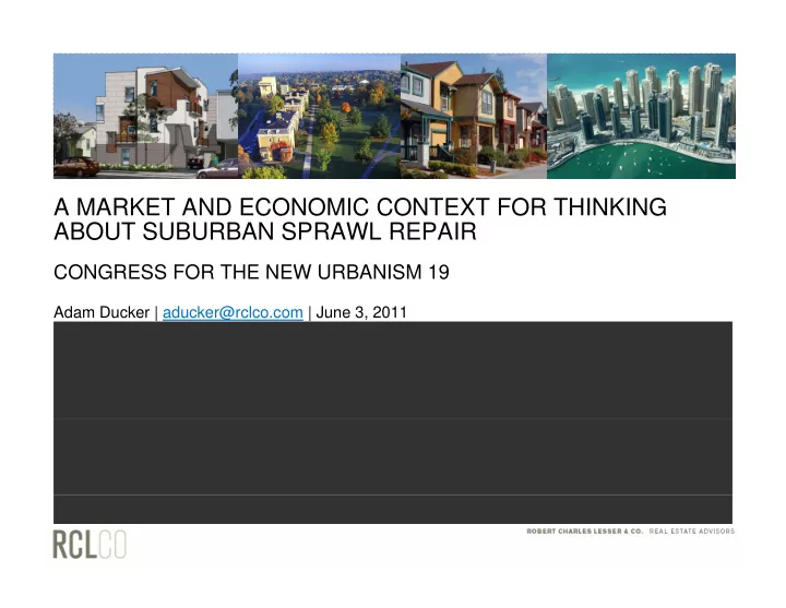 a market and economic context for thinking about suburban