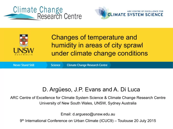changes of temperature and humidity in areas of city