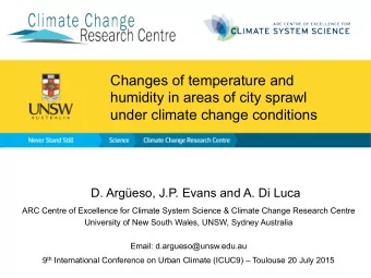 Changes of temperature and  humidity in areas of city sprawl  under climate change conditions  D.