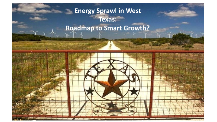 energy sprawl in west