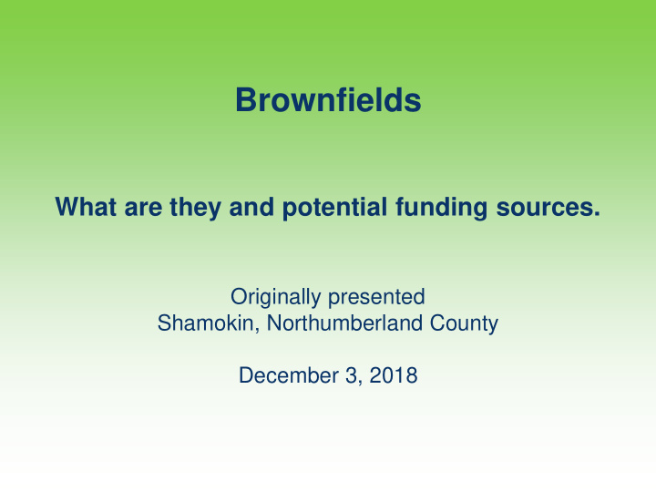 brownfields