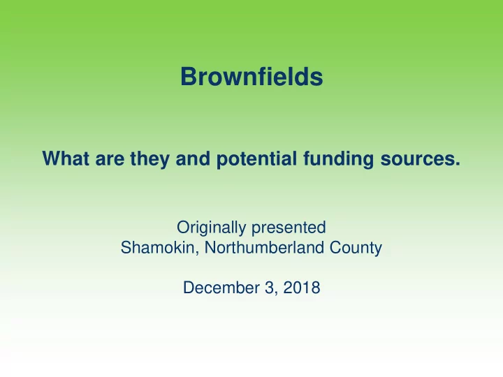 brownfields
