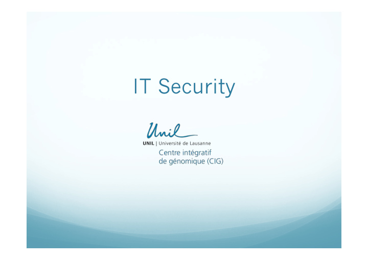 it security summary