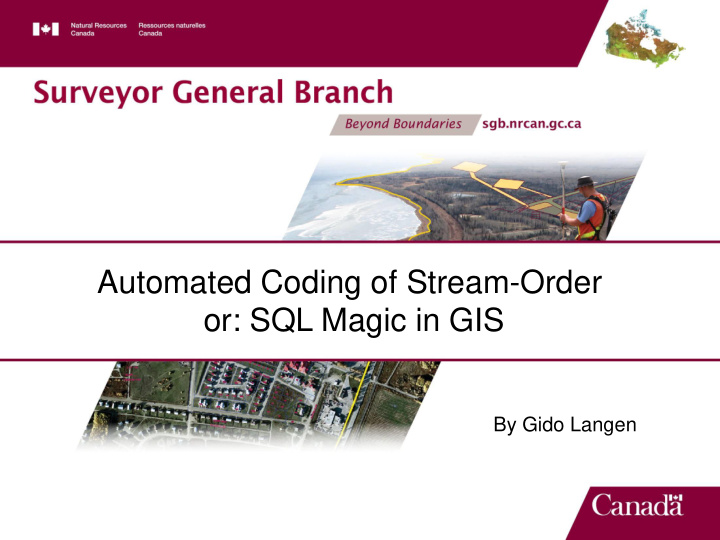 automated coding of stream order or sql magic in gis