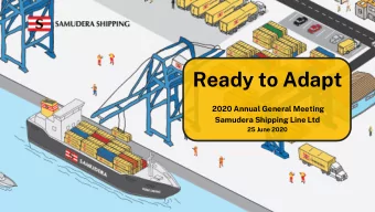 Ready to Adapt  2020 Annual General Meeting  Samudera Shipping Line Ltd  25 June 2020  Disclaimer