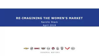 RE- IMAGINING THE WOMENS MARKET  Narelle Stack  April 2018  Freedom  Product/Experience