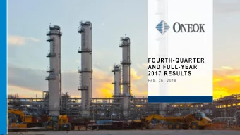 FOURTH-QUARTER  AND FULL-YEAR  2017 RESULTS  F e b .  2 6 ,  2 0 1 8  FORWARD-LOOKING STATEMENTS