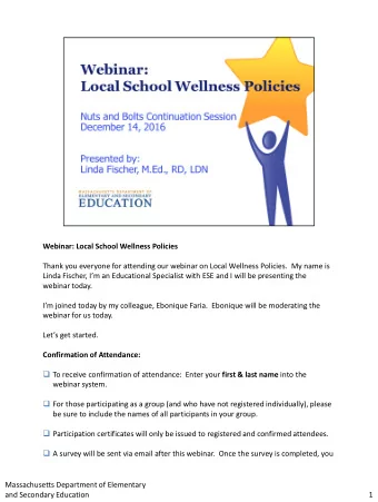 Linda Fischer, Im an Educational Specialist with ESE and I will be presenting the  webinar