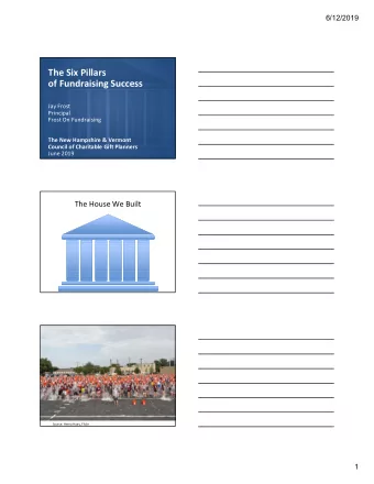 The Six Pillars  of Fundraising Success  Jay Frost  Principal  Frost On Fundraising  The New